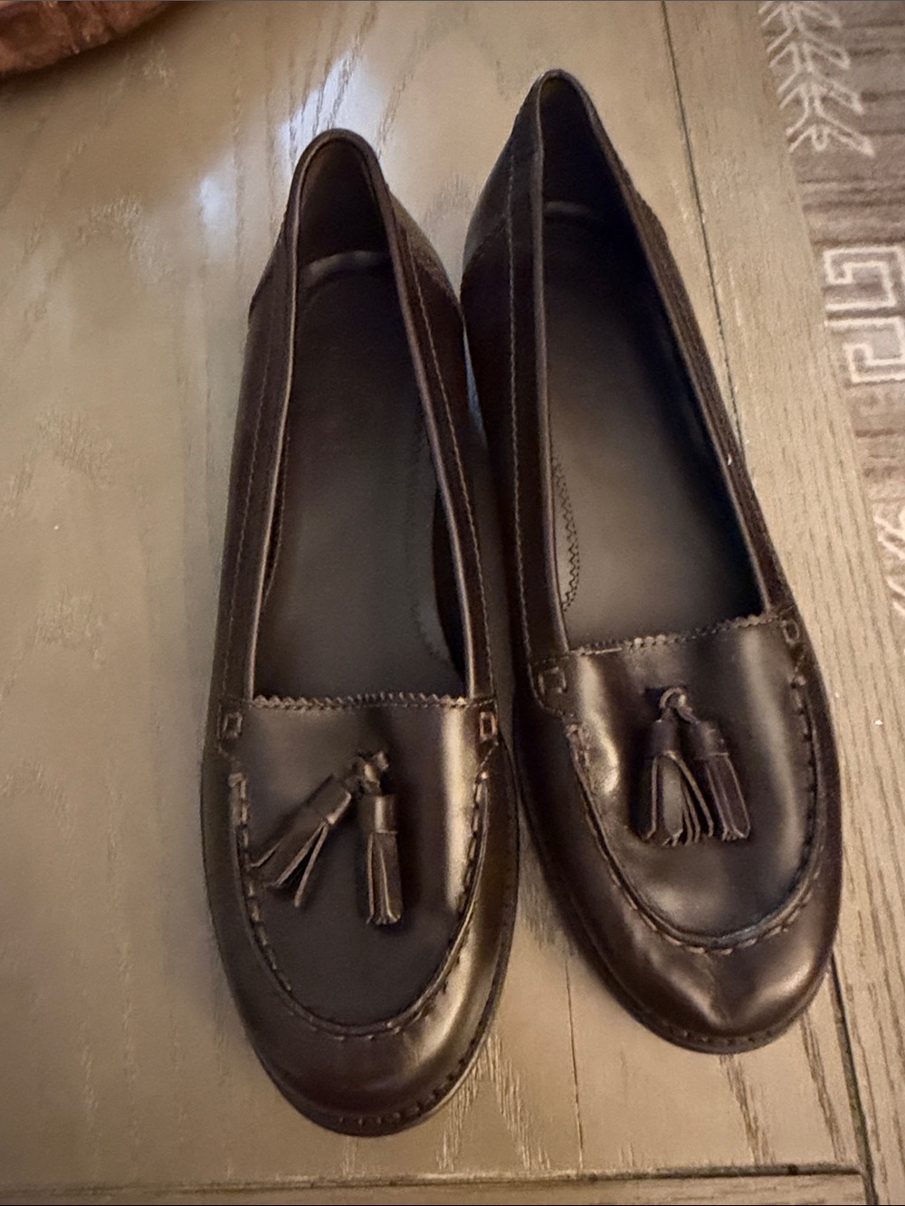 Moncler Dark Brown Leather Tassel Loafers
